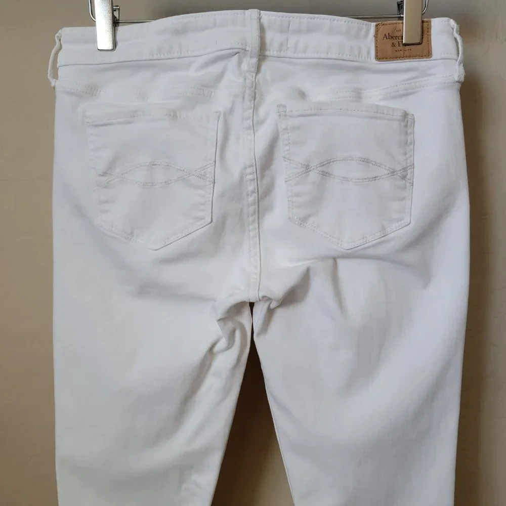 Abercrombie & Fitch Super Skinny White Denim Jeans